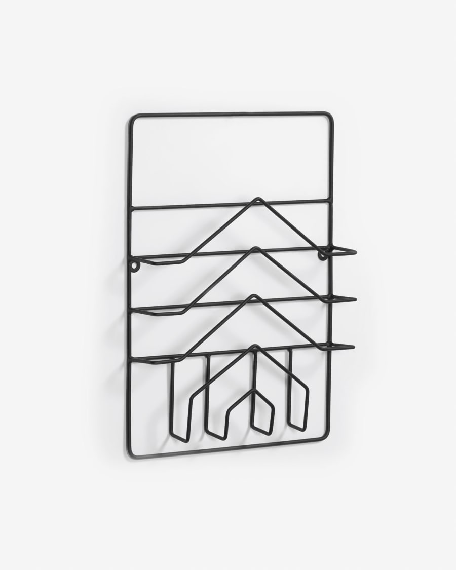 Yamine black metal magazine rack 33 x 45 cm