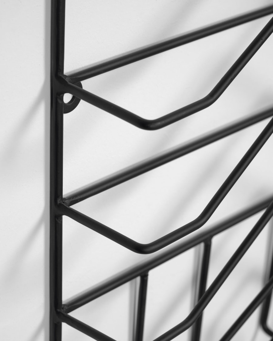Yamine black metal magazine rack 33 x 45 cm
