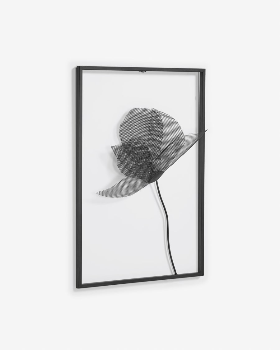 Nakita black metal flower picture 43 x 60 cm