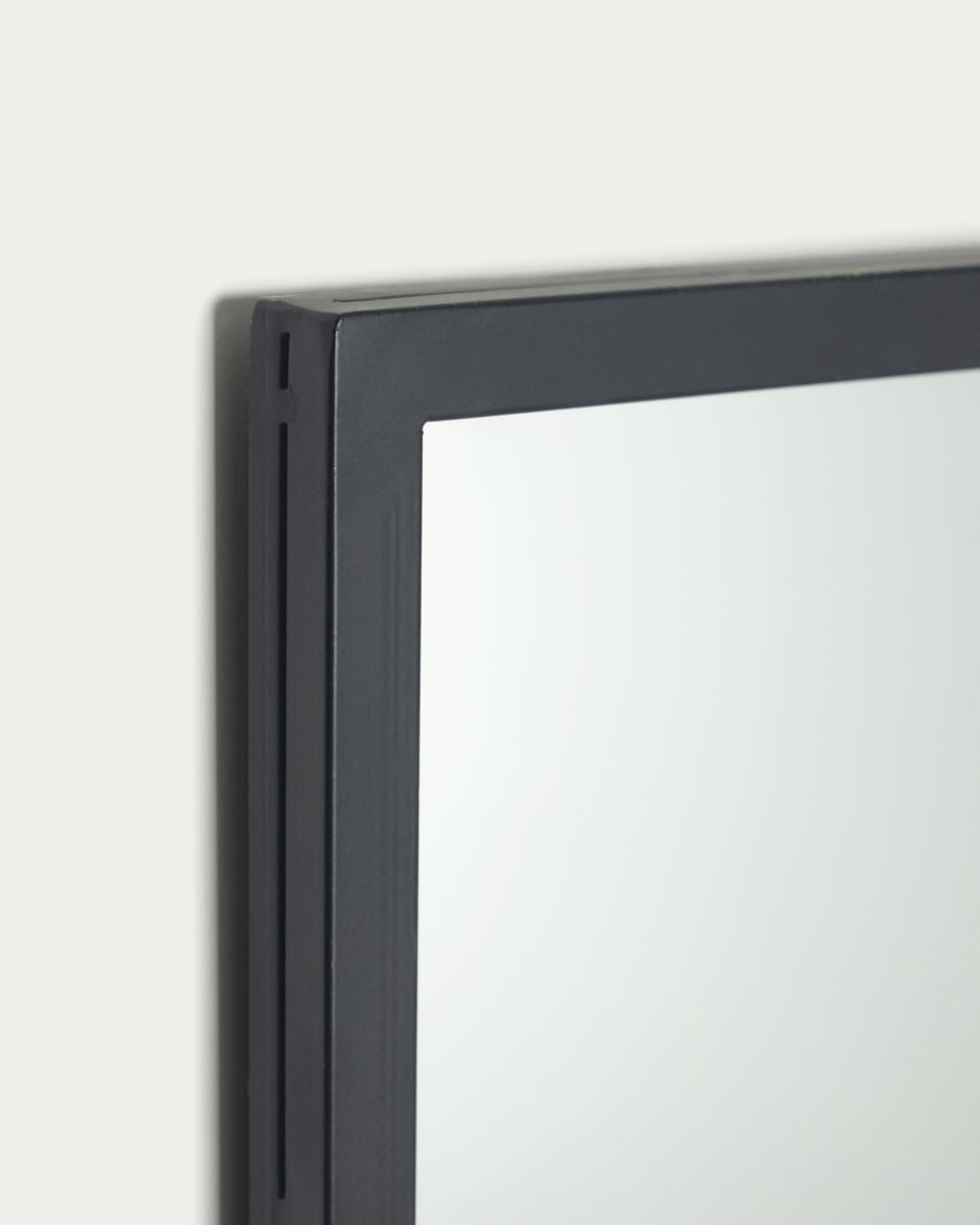 Ulrica black metal wall mirror 80 x 80 cm