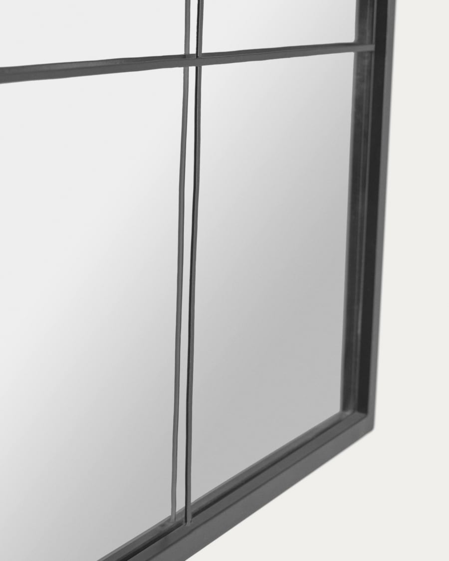 Ulrica black metal wall mirror 80 x 80 cm