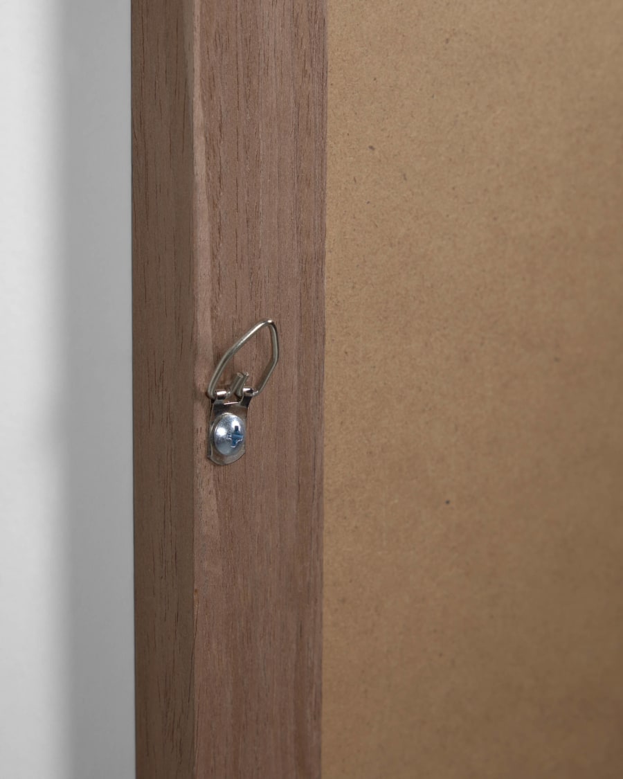 Wilany wide frame mirror in MDF with walnut finish 47 x 57.5 cm