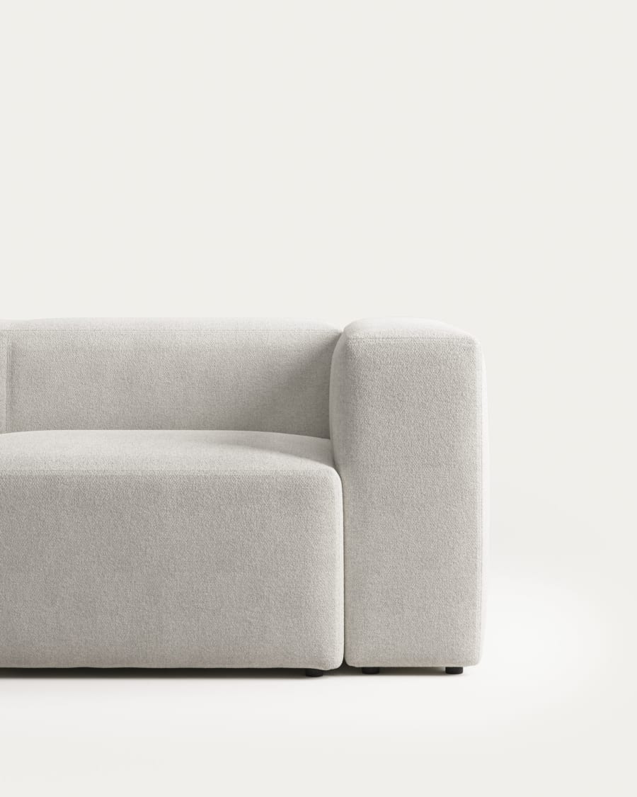 Blok 2 seater sofa in white fleece, 210 cm FSC Mix Credit FR