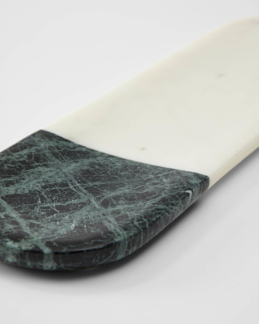 Amilla tray in green and white marble