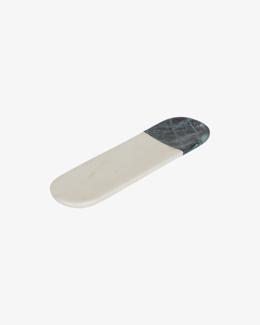 Amilla tray in green and white marble