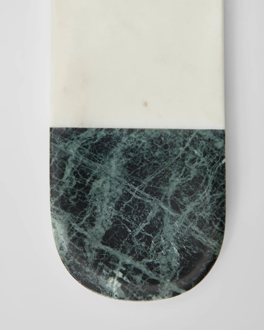 Amilla tray in green and white marble