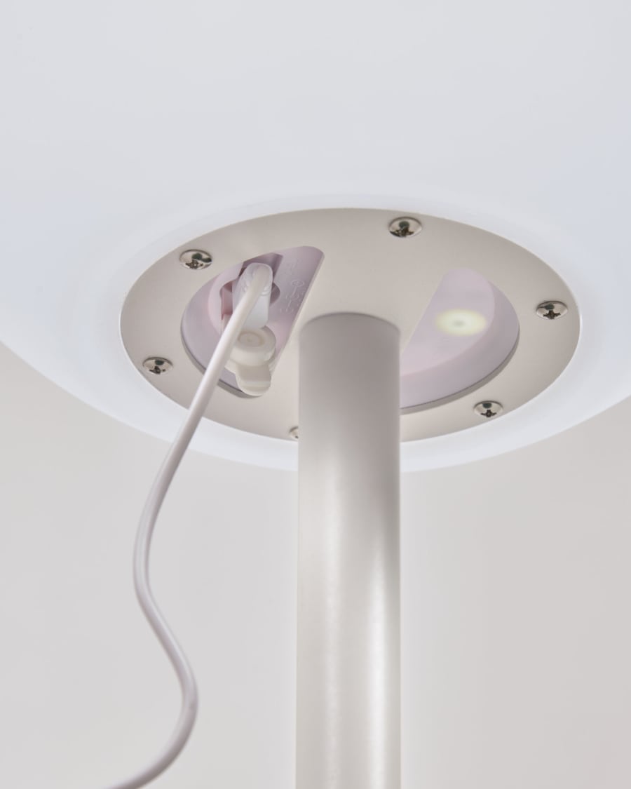Outdoor Dinesh table lamp in white steel