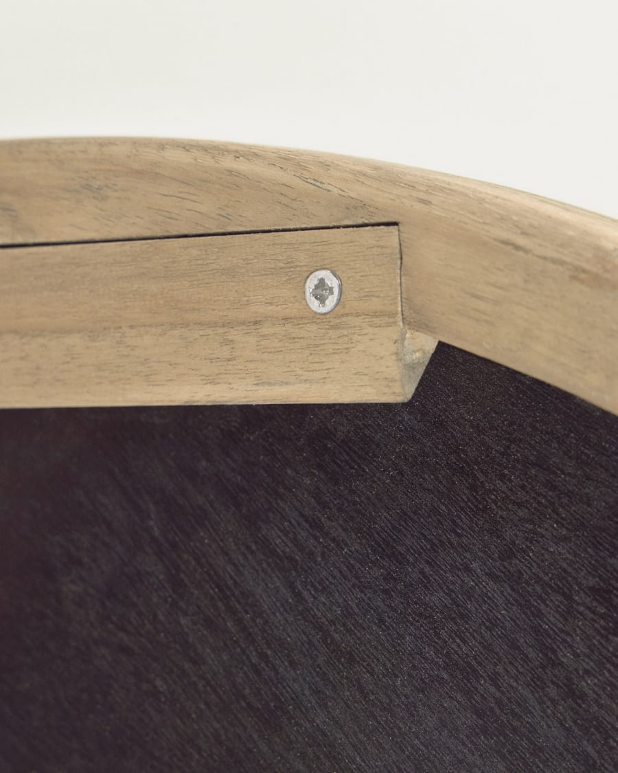 Alum round solid mindi wood mirror 100 cm