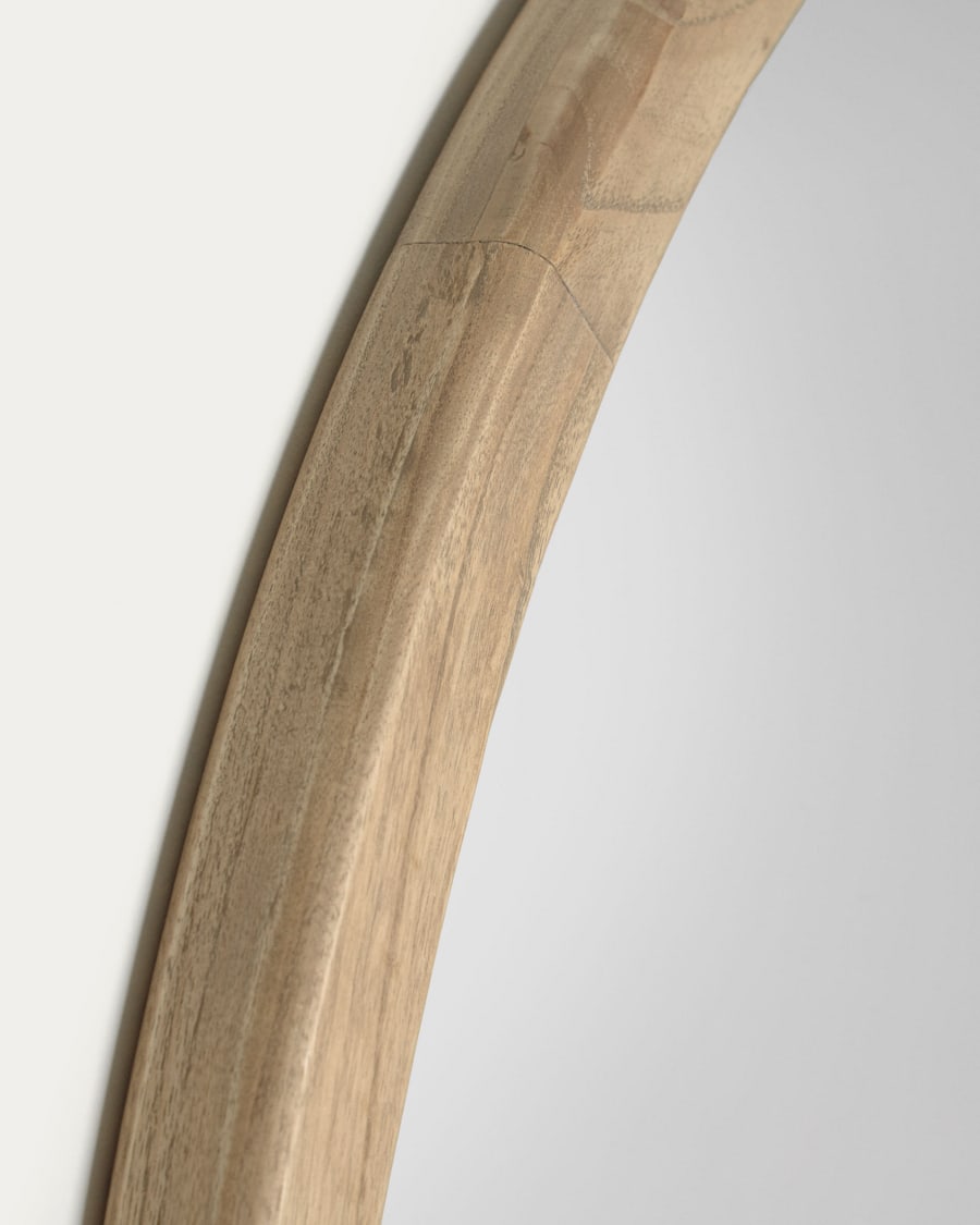 Alum round solid mindi wood mirror 80 cm