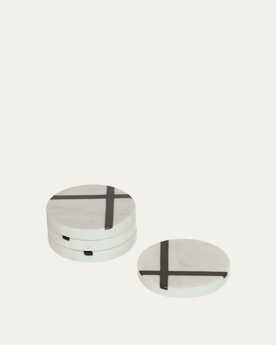 Imeris 4 marble coasters set