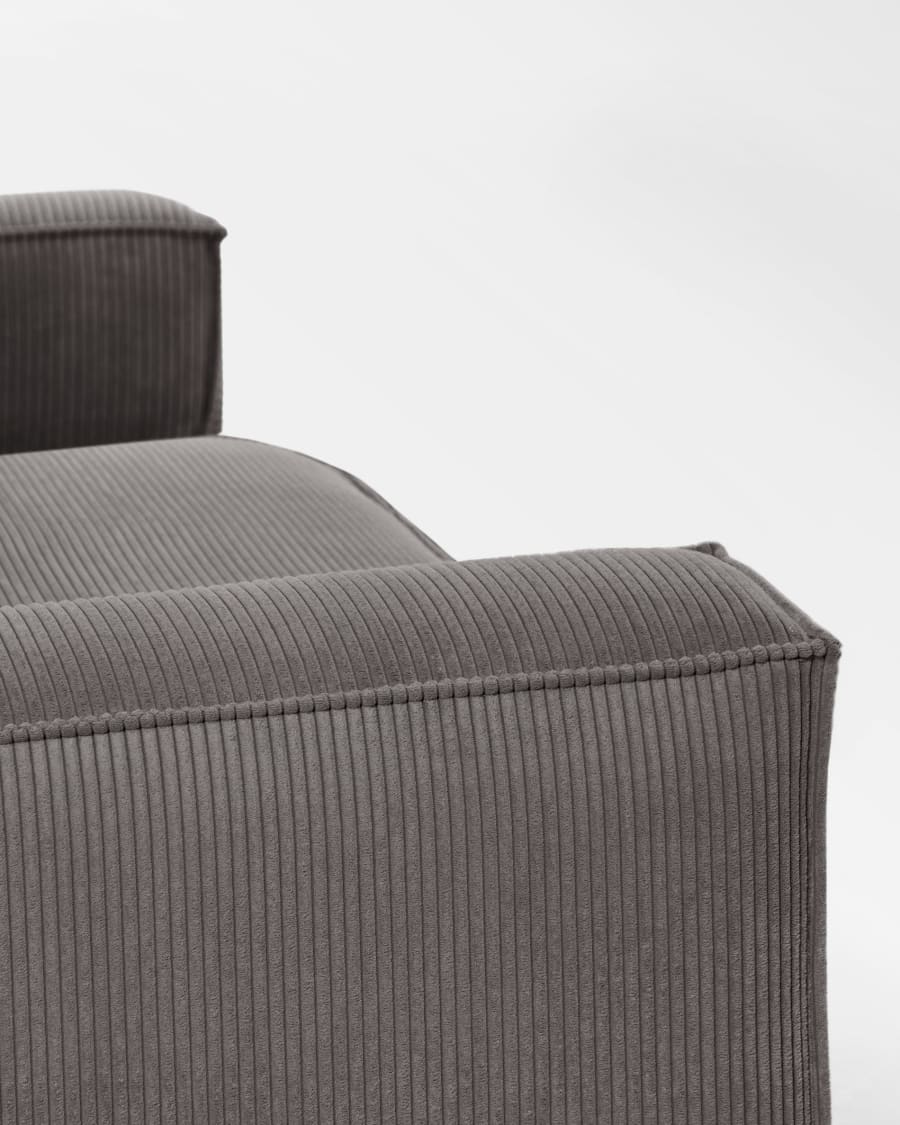 Blok 2 seater sofa in grey wide seam corduroy, 210 cm