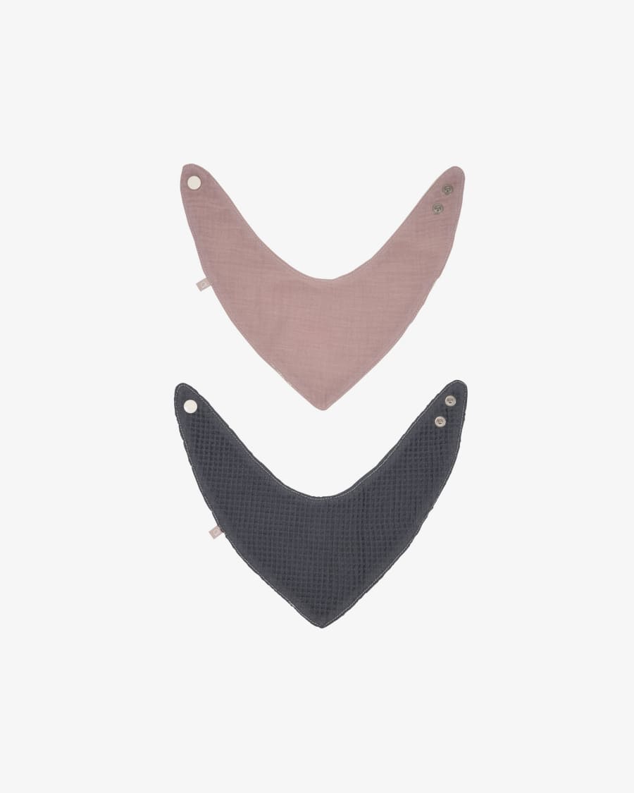 Marinet Bandanas, 2er Set, 100% Bio-Baumwolle, rosa und blau