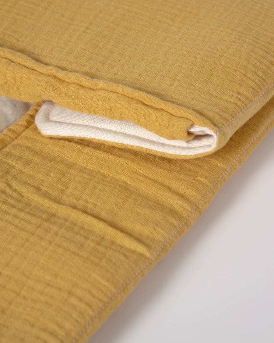 100% organic cotton (GOTS) Jeila travel changing mat in mustard yellow