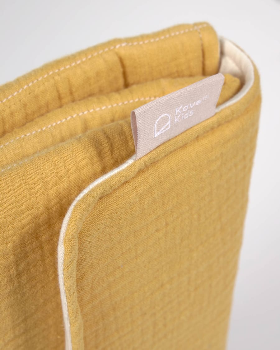 100% organic cotton (GOTS) Jeila travel changing mat in mustard yellow