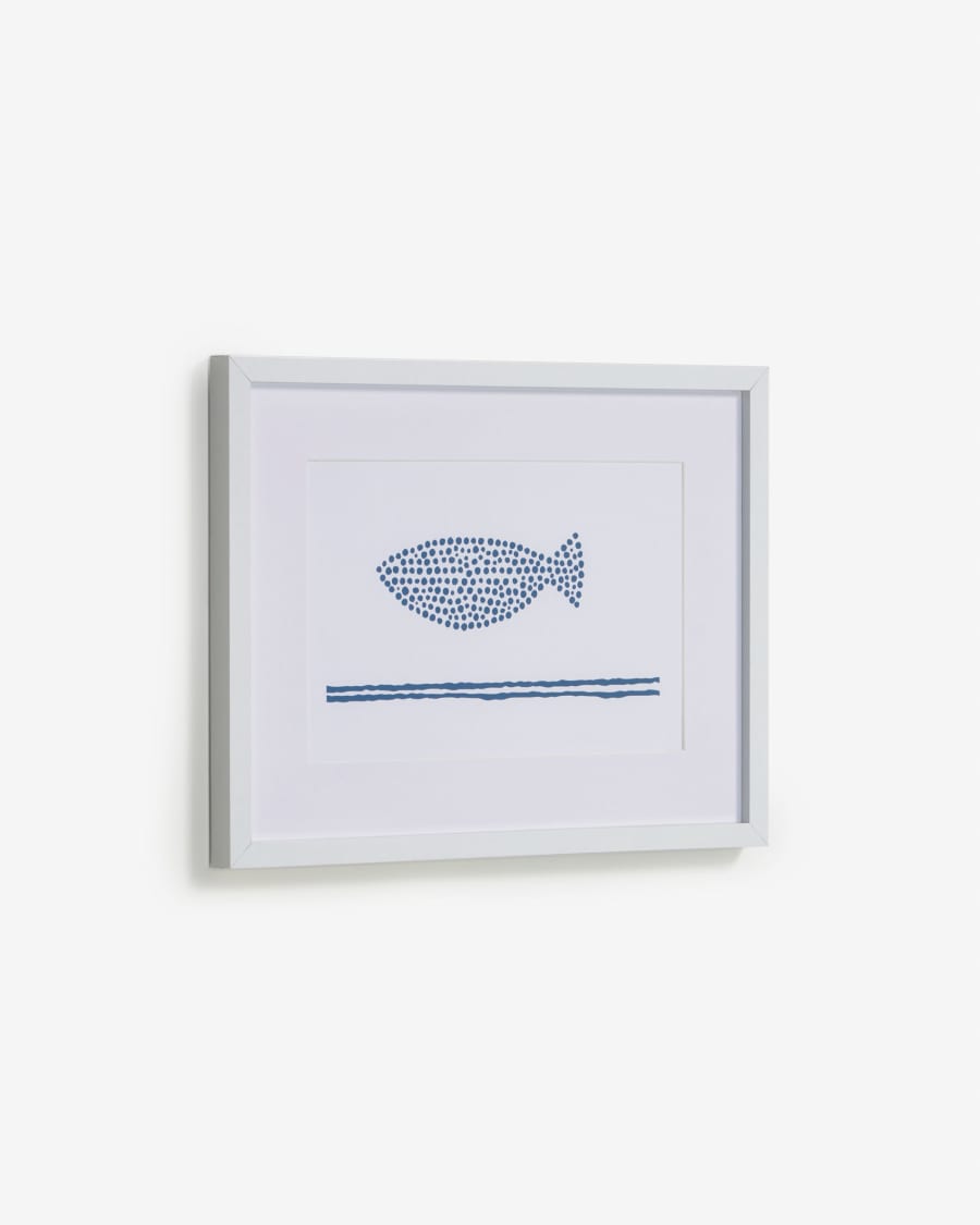 Πίνακας Kuma 30 x 40 εκ, ψάρι με μπλε βούλες