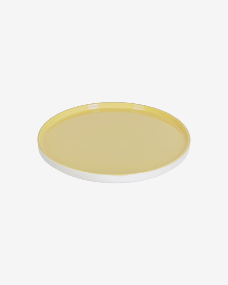 Midori ceramic dinner plate in yellow
