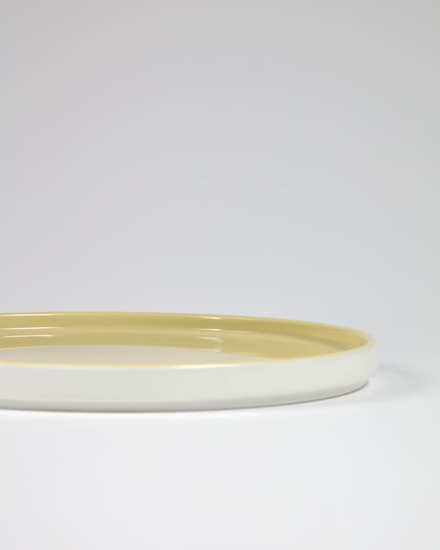 Midori ceramic dinner plate in yellow