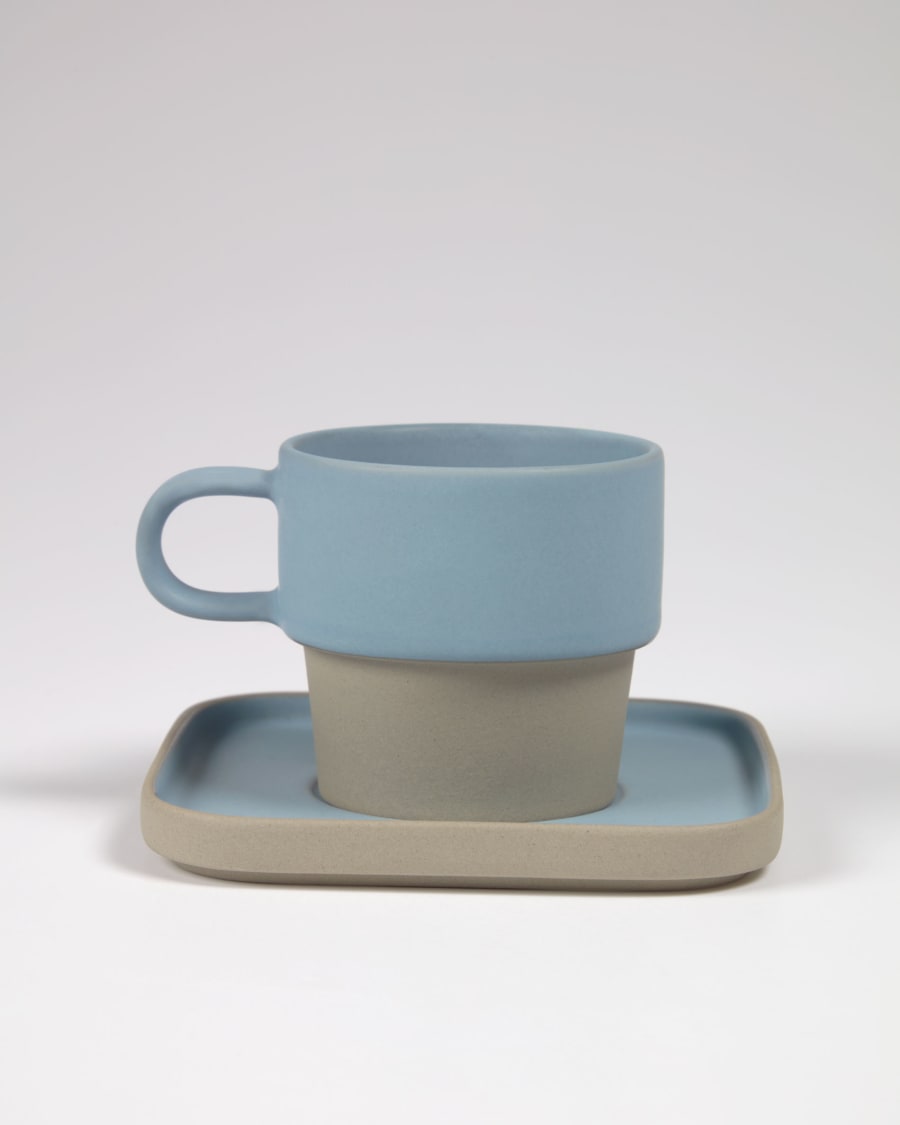 Midori ceramic cup and saucer in blue