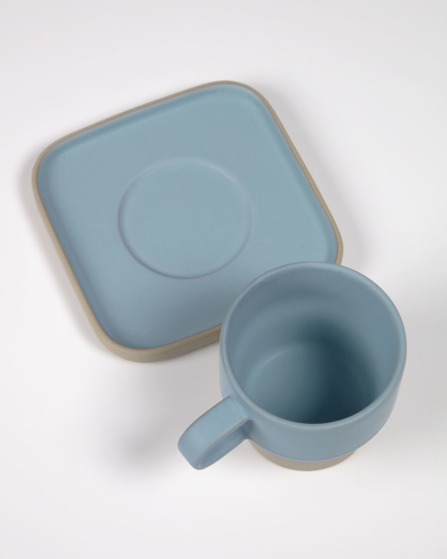 Midori ceramic cup and saucer in blue