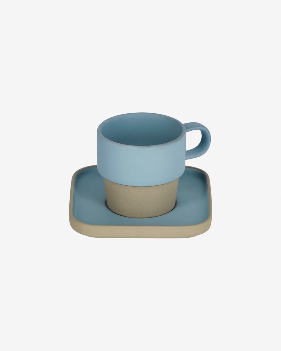 Midori ceramic cup and saucer in blue