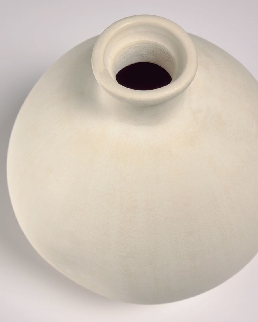 Caetana white ceramic vase, 22 cm