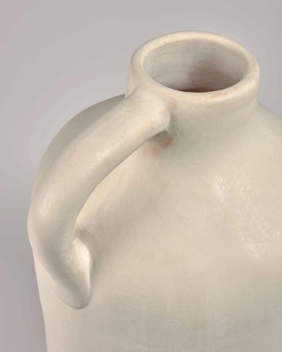 Caetana white ceramic vase, 55 cm