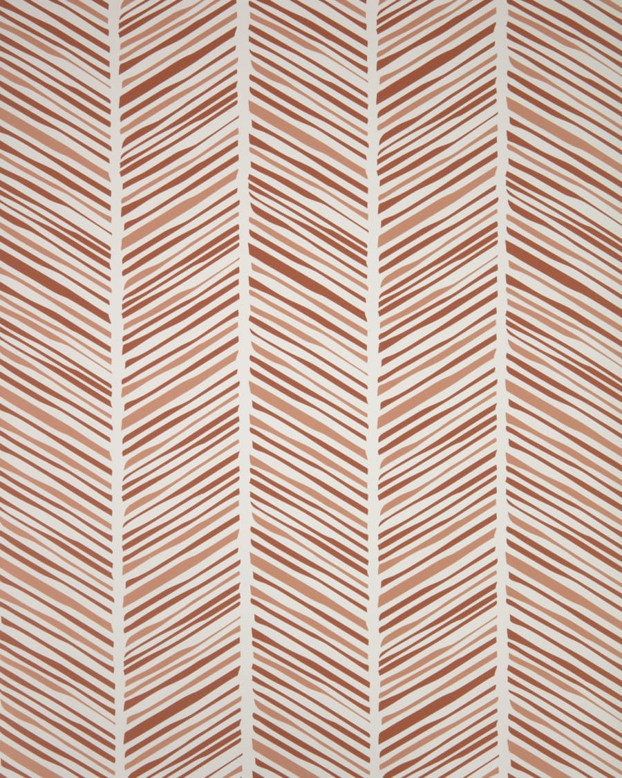 Uriana wallpaper in white with brown stripe print, 10 x 0.53 m, FSC MIX Credit