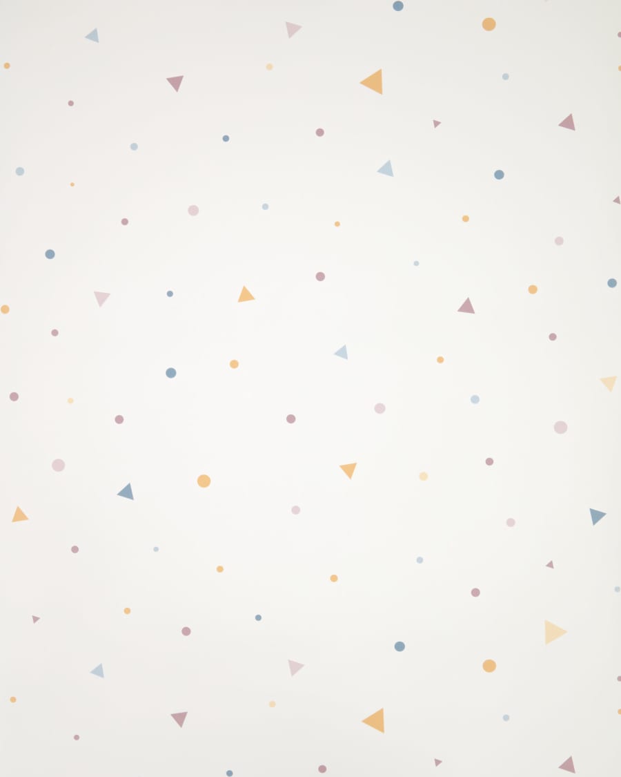 Miris wallpaper with polka dot and blue and mustard triangle print, 10 x 0.53 m, FSC MIX Credit