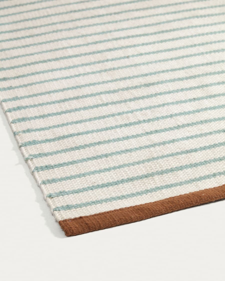 Catiana PET green striped mat 60 x 90 cm
