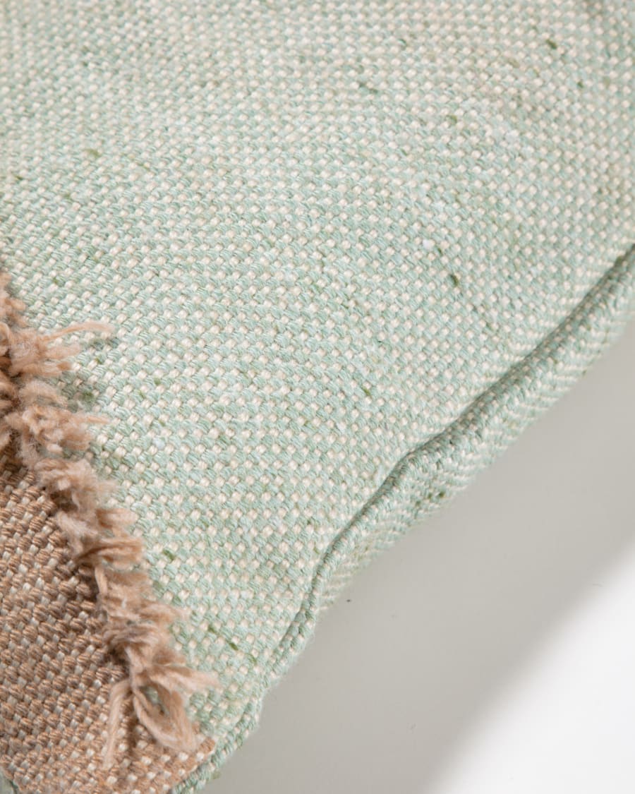 Dalila PET cushion cover with beige fringe 45 x 45 cm