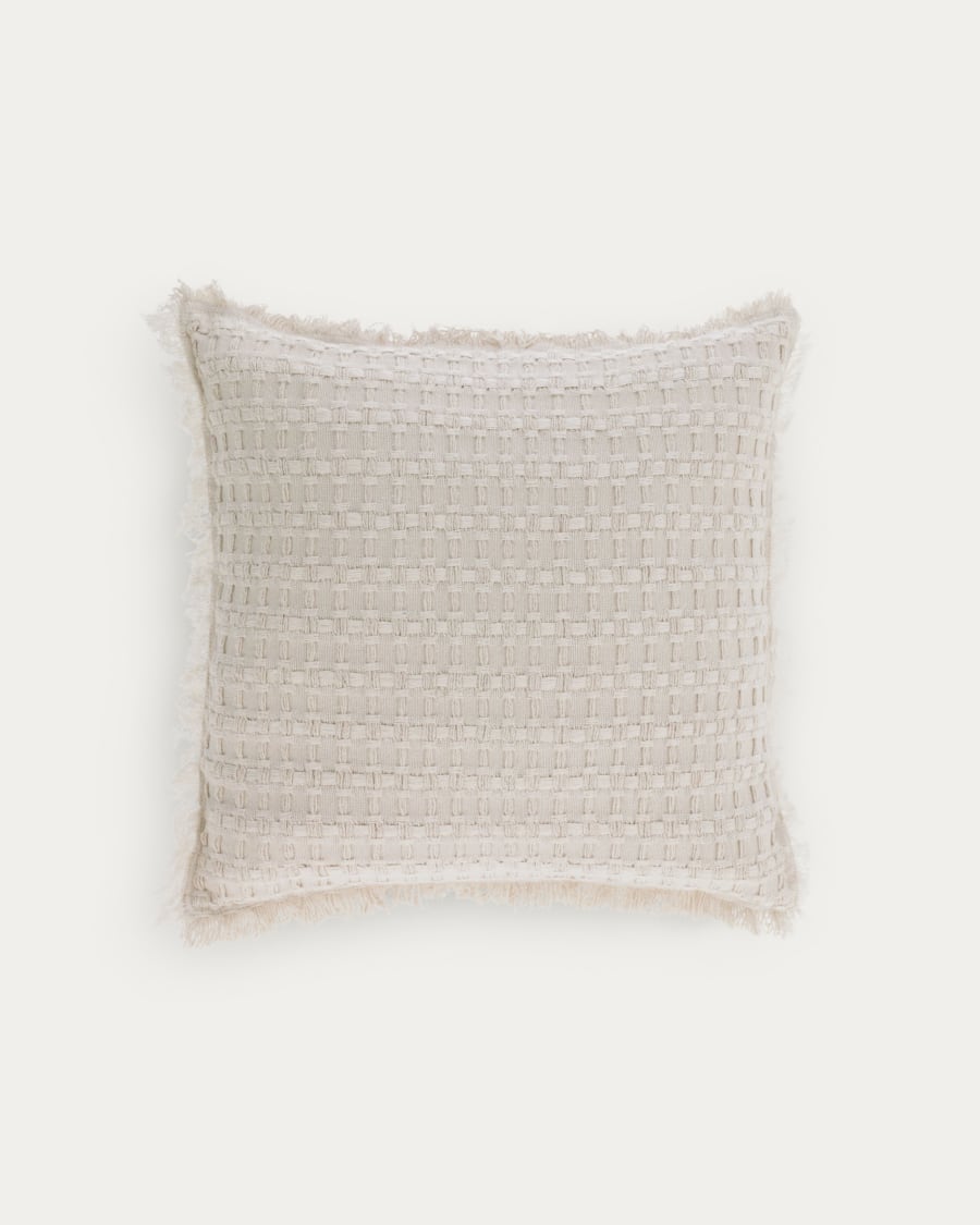 Shallowin 100% cotton cushion cover in white 45 x 45 cm