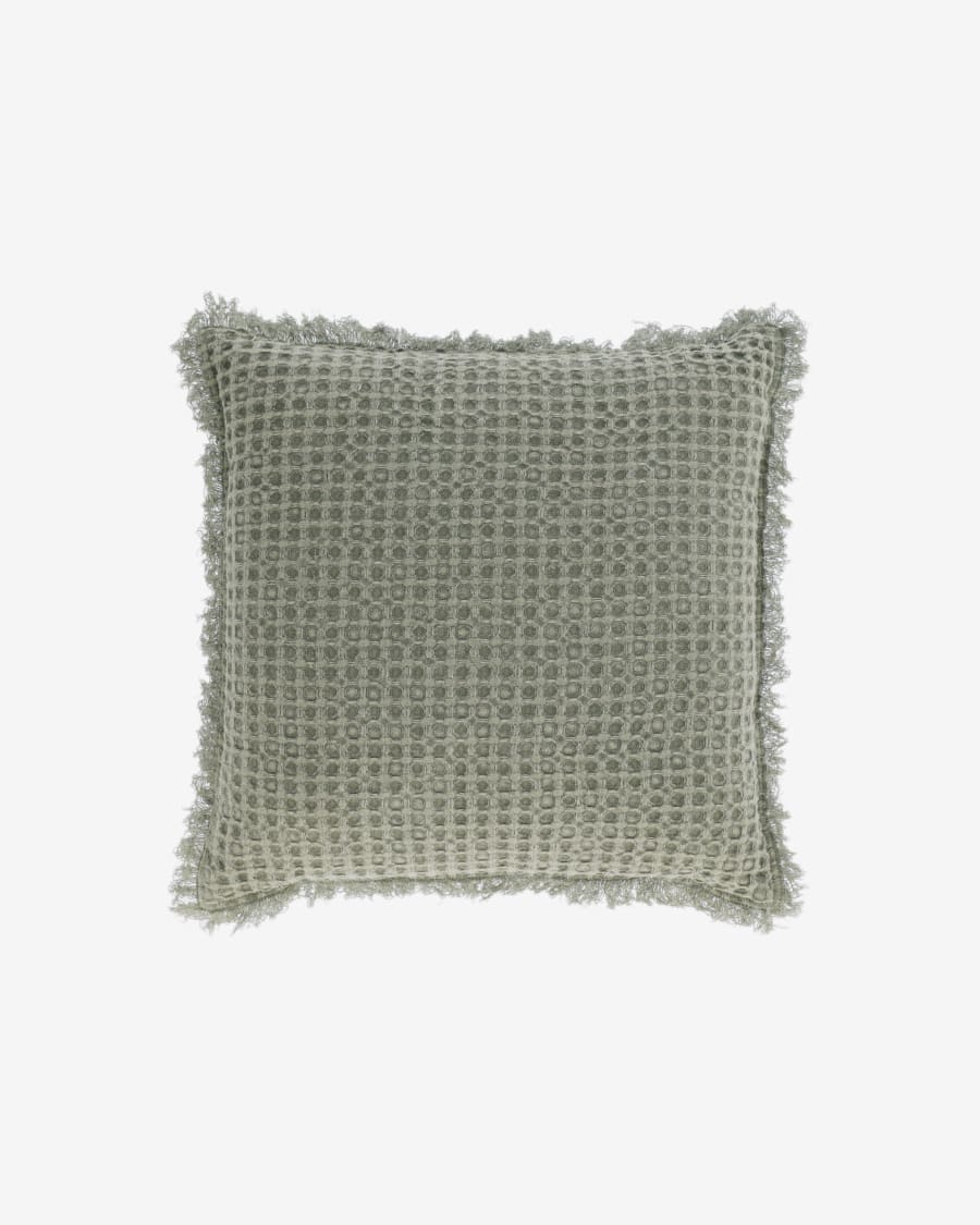 Shallow 100% cotton cushion cover in green 45 x 45 cm