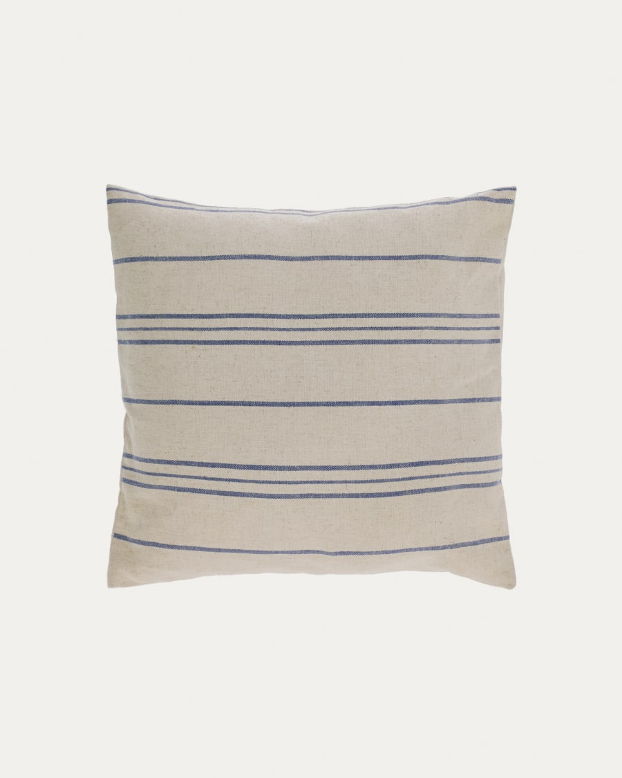 Ziza 100% cotton cushion cover with fine blue and white stripes 45 x 45 cm