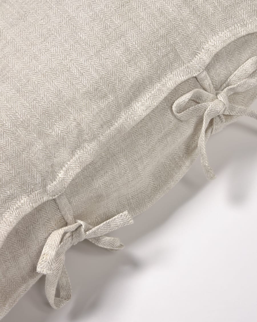 Tazu 100% linen cushion cover in beige 45 x 45 cm