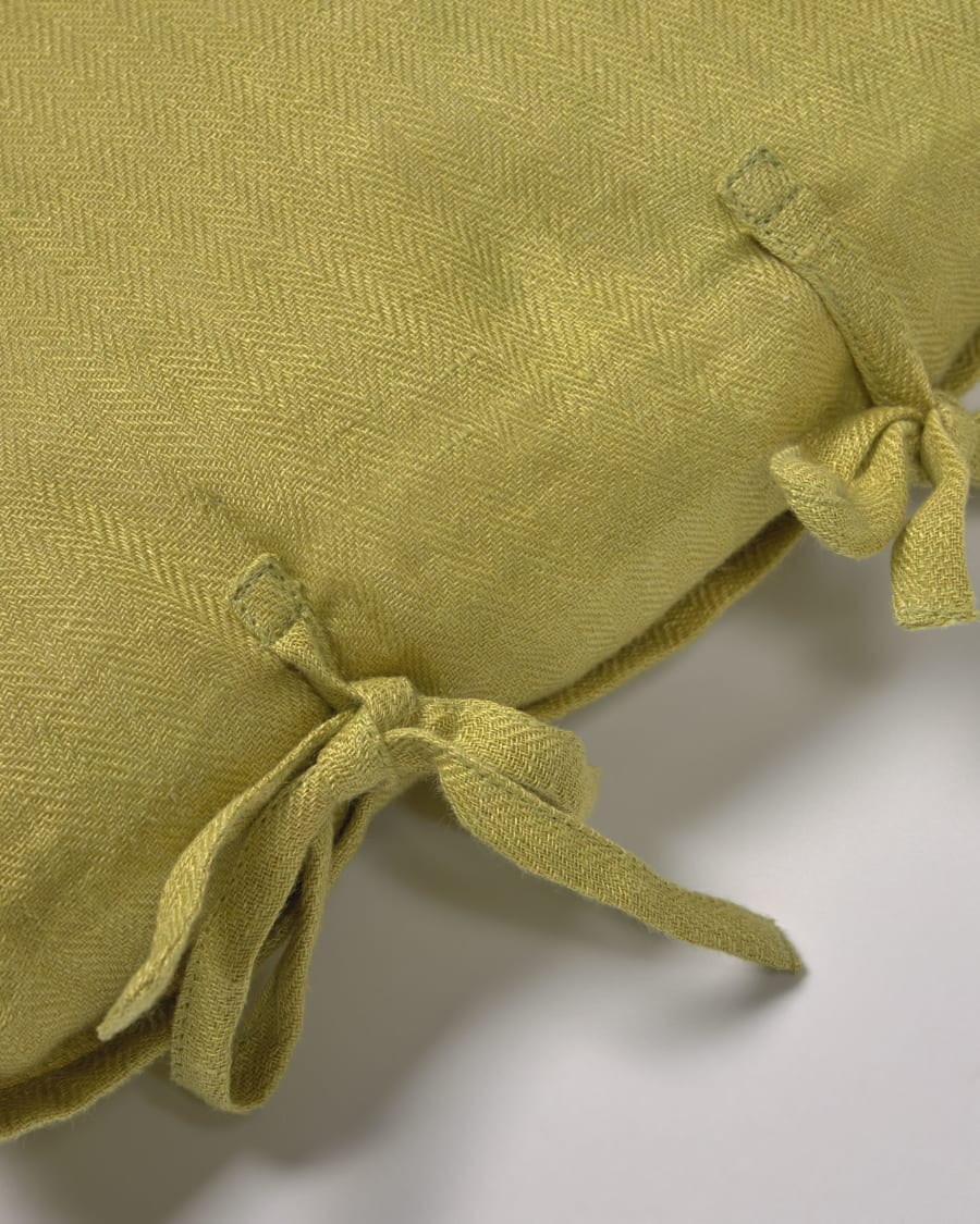 Tazu 100% linen cushion cover in green 30 x 50 cm