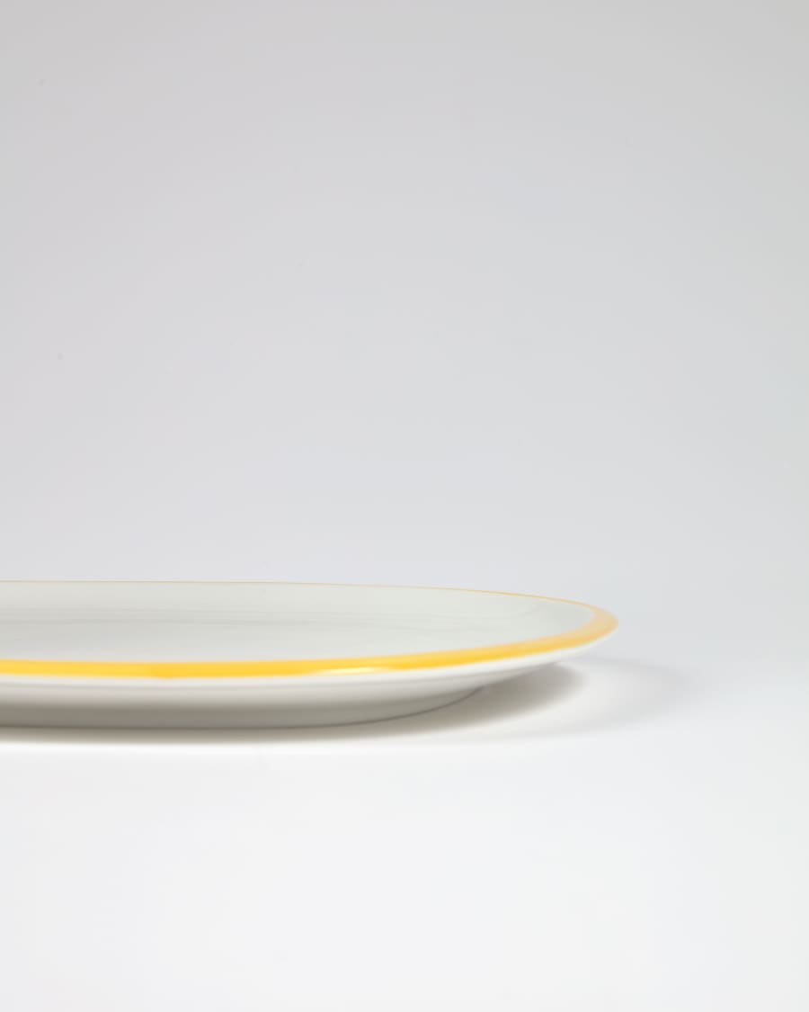 Odalin porcelain dessert plate in yellow and white