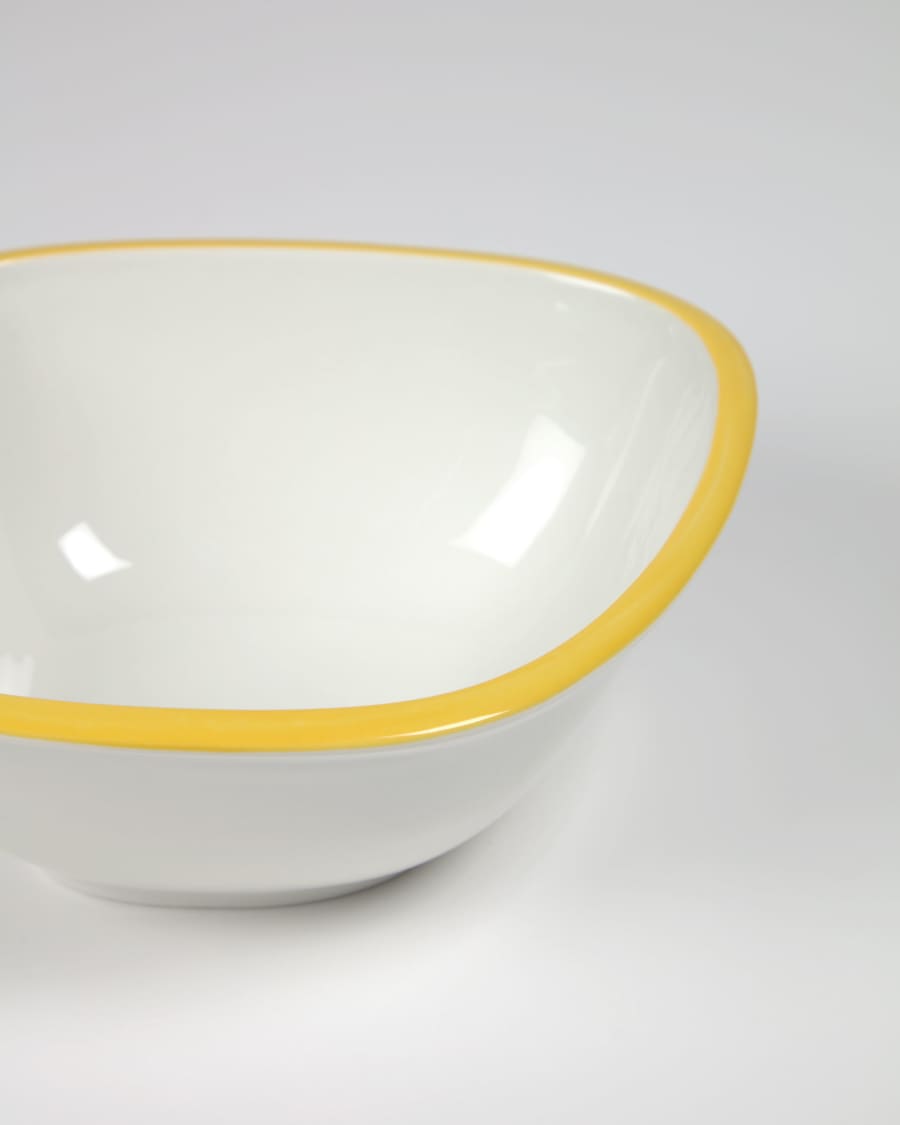 Odalin small porcelain bowl in yellow and white