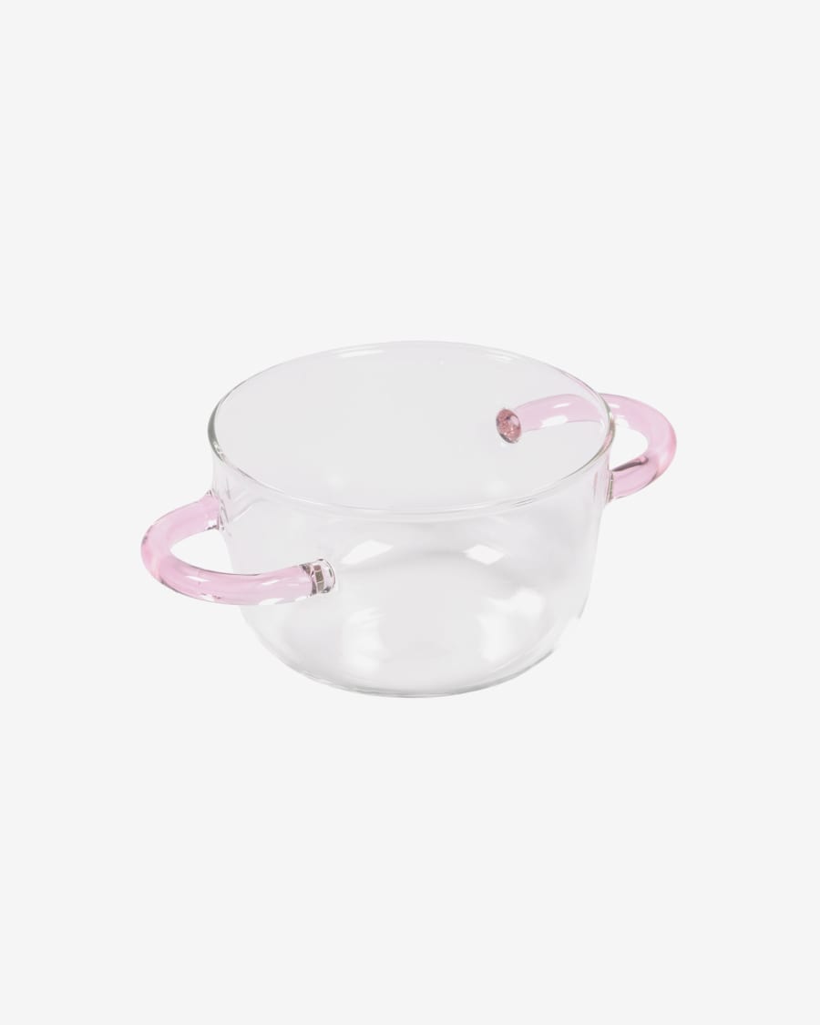 Γυάλινο μπολ Dusnela, διαφανές και ροζ