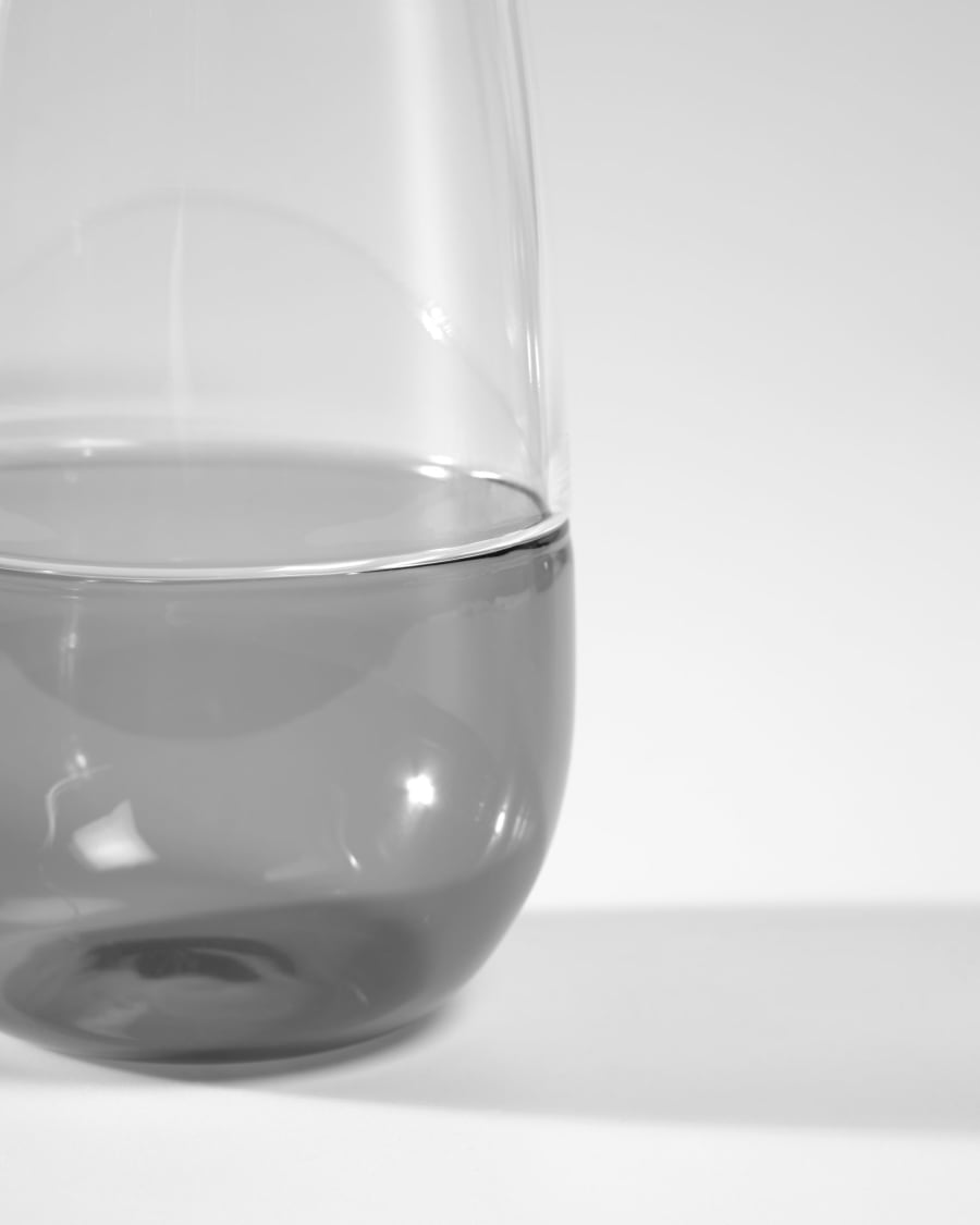 Μεγάλο γυάλινο ποτήρι Inelia, διάφανο και γκρι
