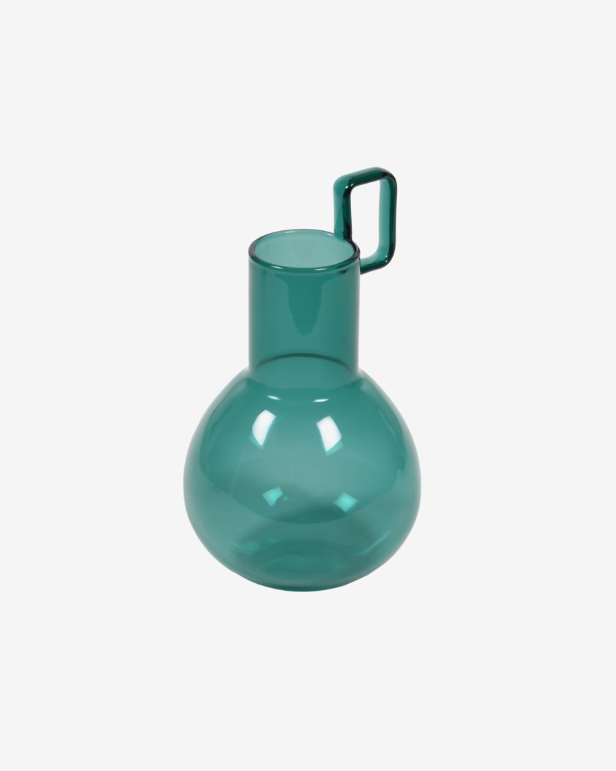 Kei turquoise glass vase 16,5 cm