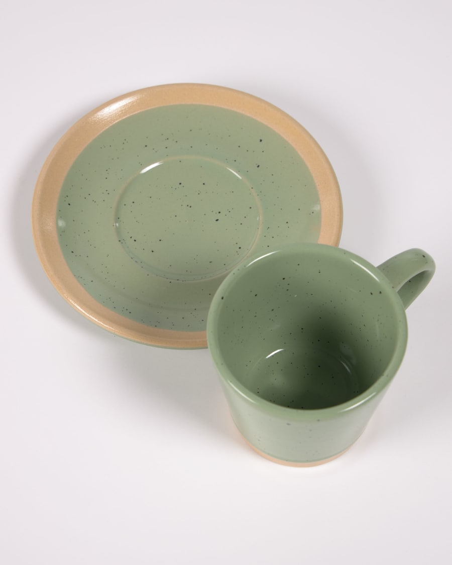 Κεραμική κούπα με πιατάκι Tilia, ανοιχτό πράσινο