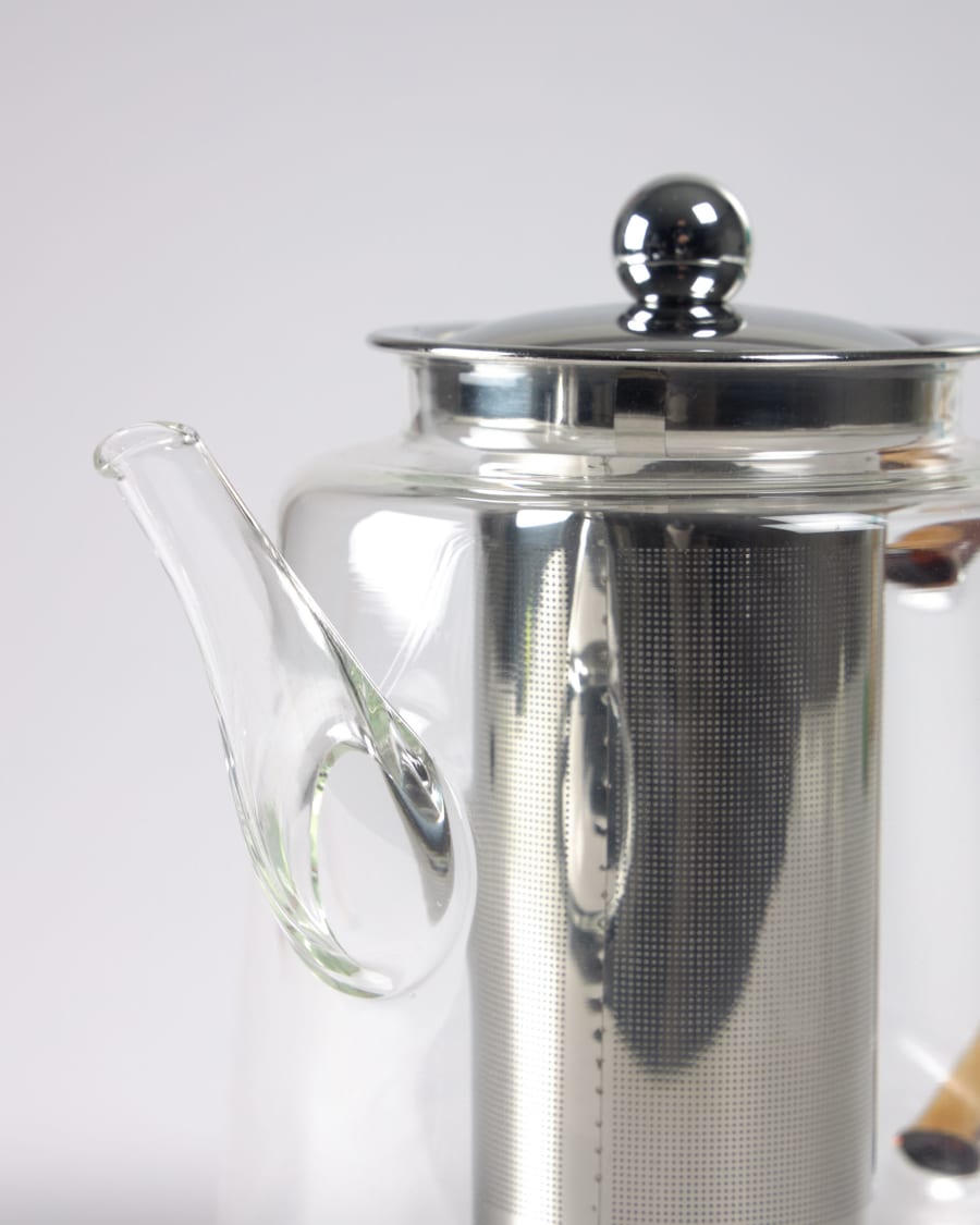 Dariela transparent and yellow glass teapot