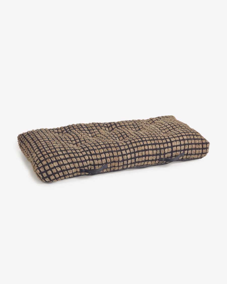 Adelma jute and cotton floor cushion and pallet in black and neutral 60 x 120 cm