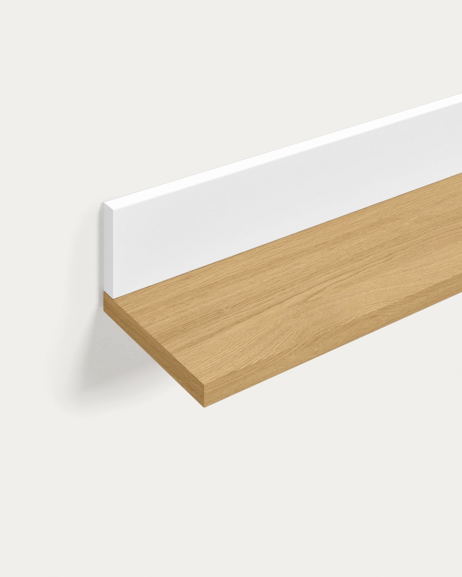 Abilen shelf in oak veneer and white lacquer 80 x 15 cm FSC 100%