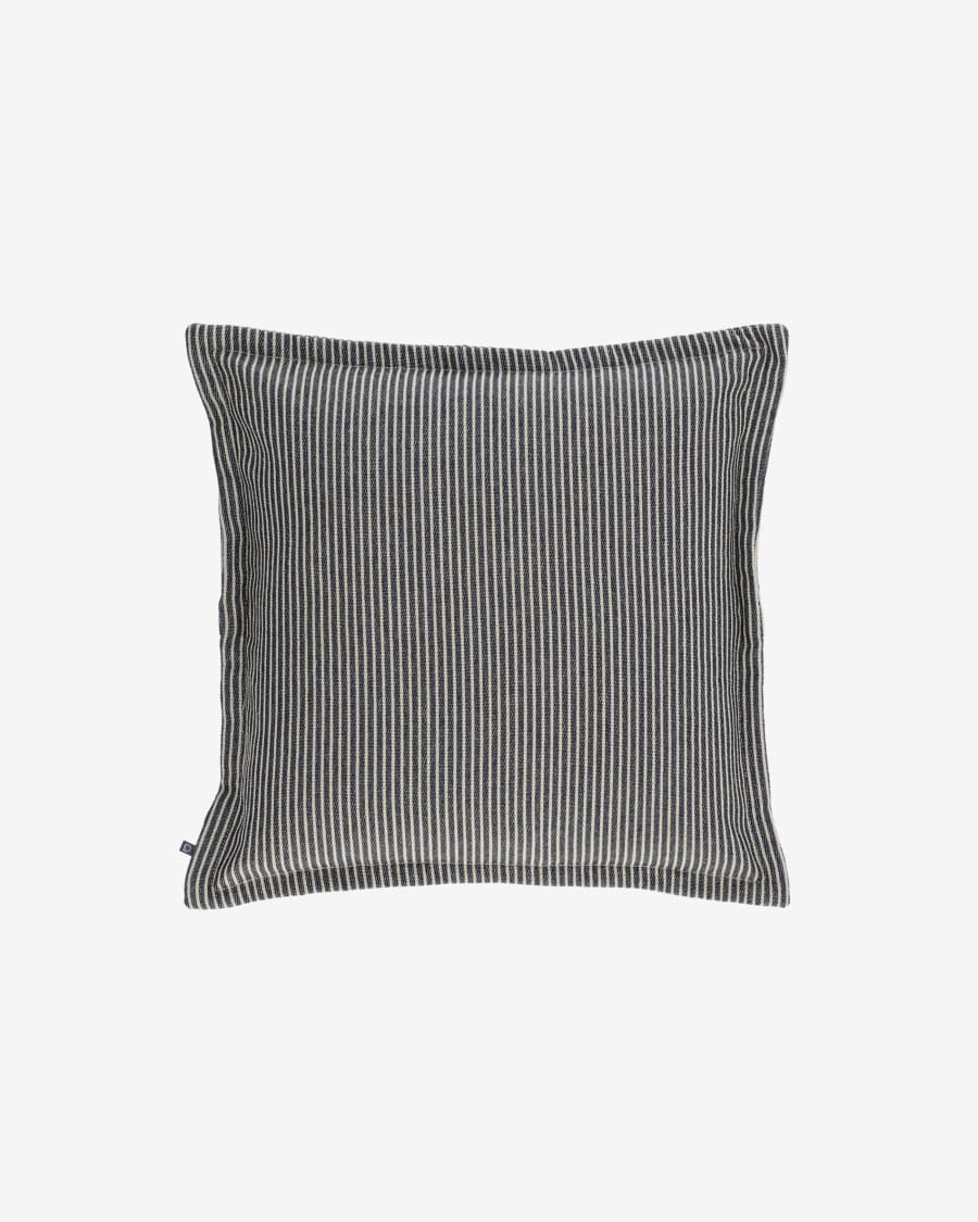 Βαμβακερό κάλυμμα μαξιλαριού Aleria, λευκές και γκρι ρίγες 45 x 45 εκ