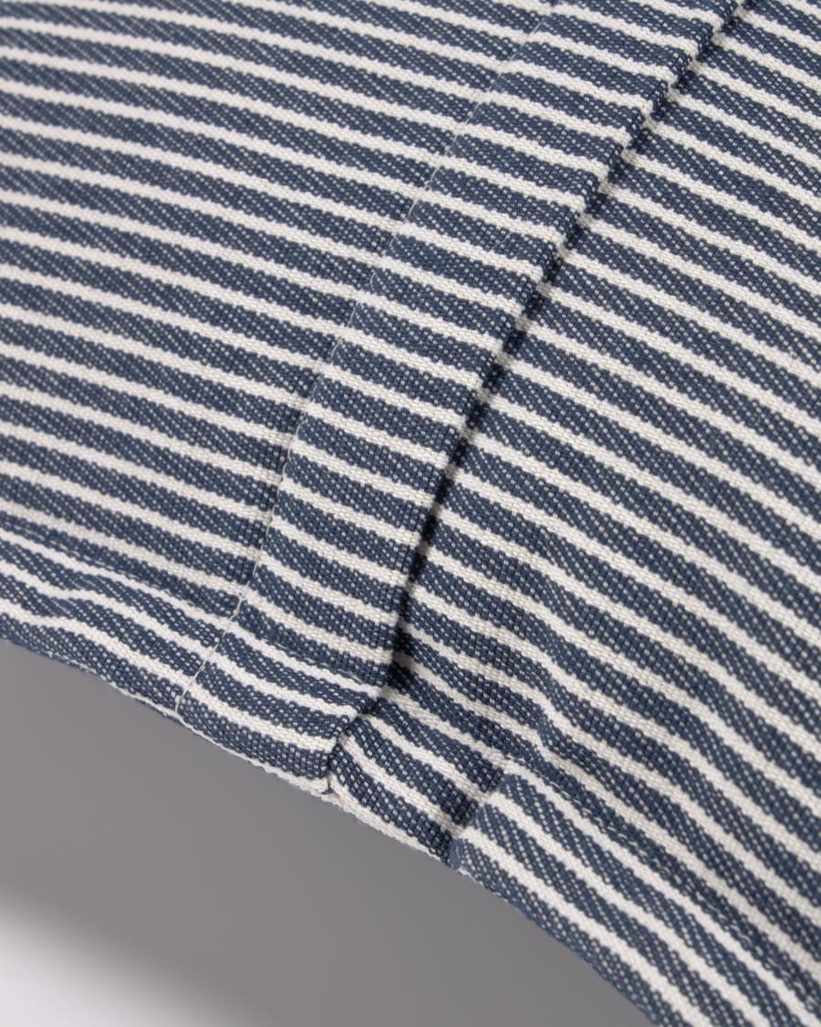 Aleria cotton cushion cover with blue and white stripes 45 x 45 cm