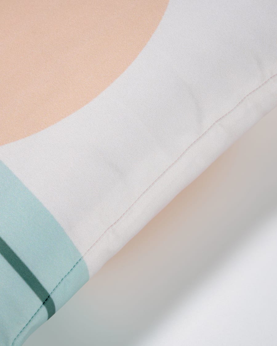 Glendale beige cushion cover with circle in multicolour pattern 45 x 45 cm