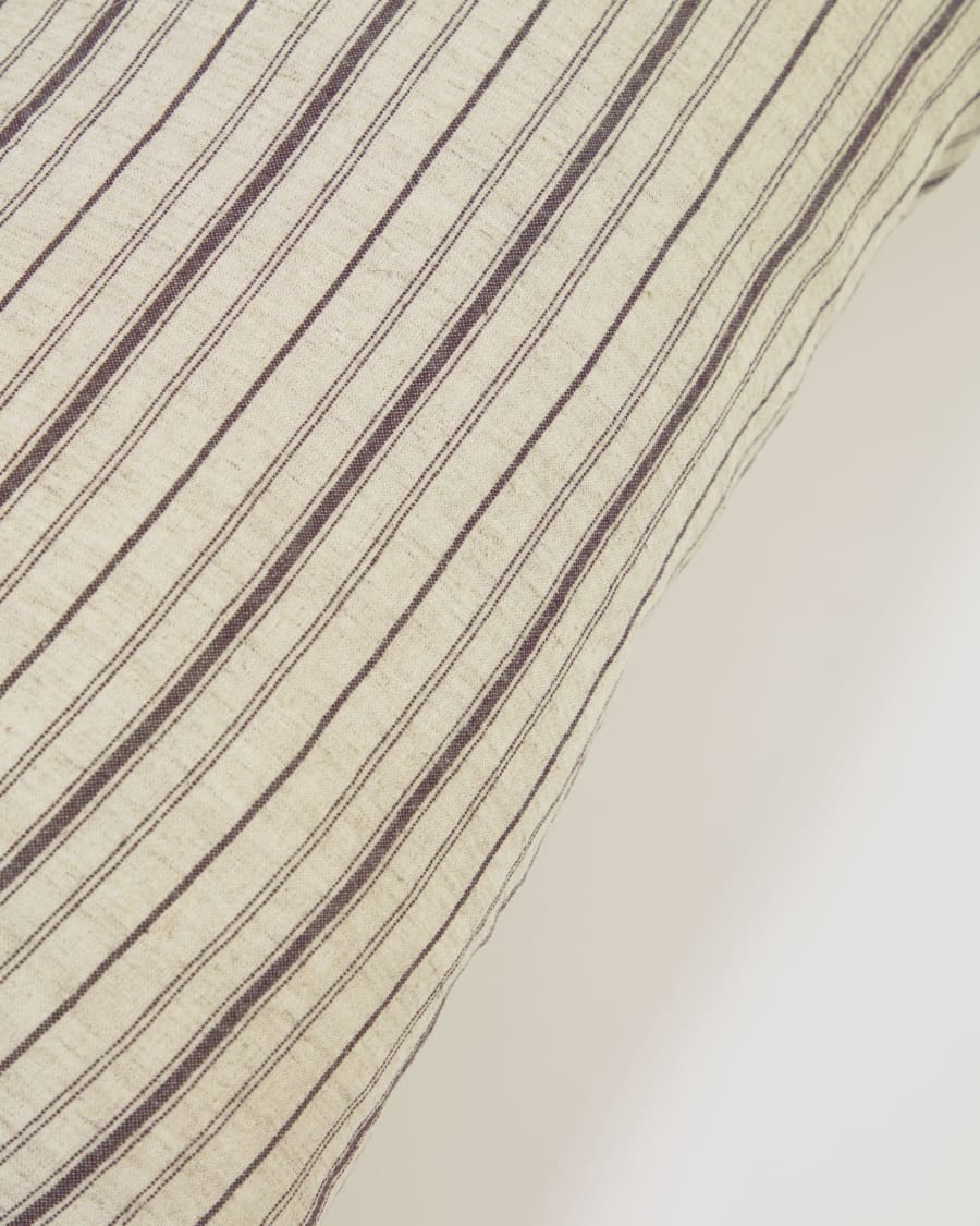 Etna 100% cotton cushion cover with brown stripes 30 x 50 cm