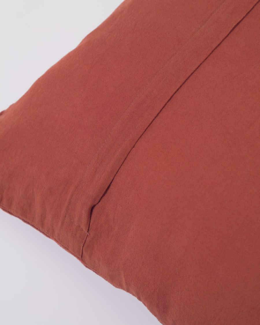 Cadenet cushion cover in terracotta wide seam corduroy, 45 x 45 cm