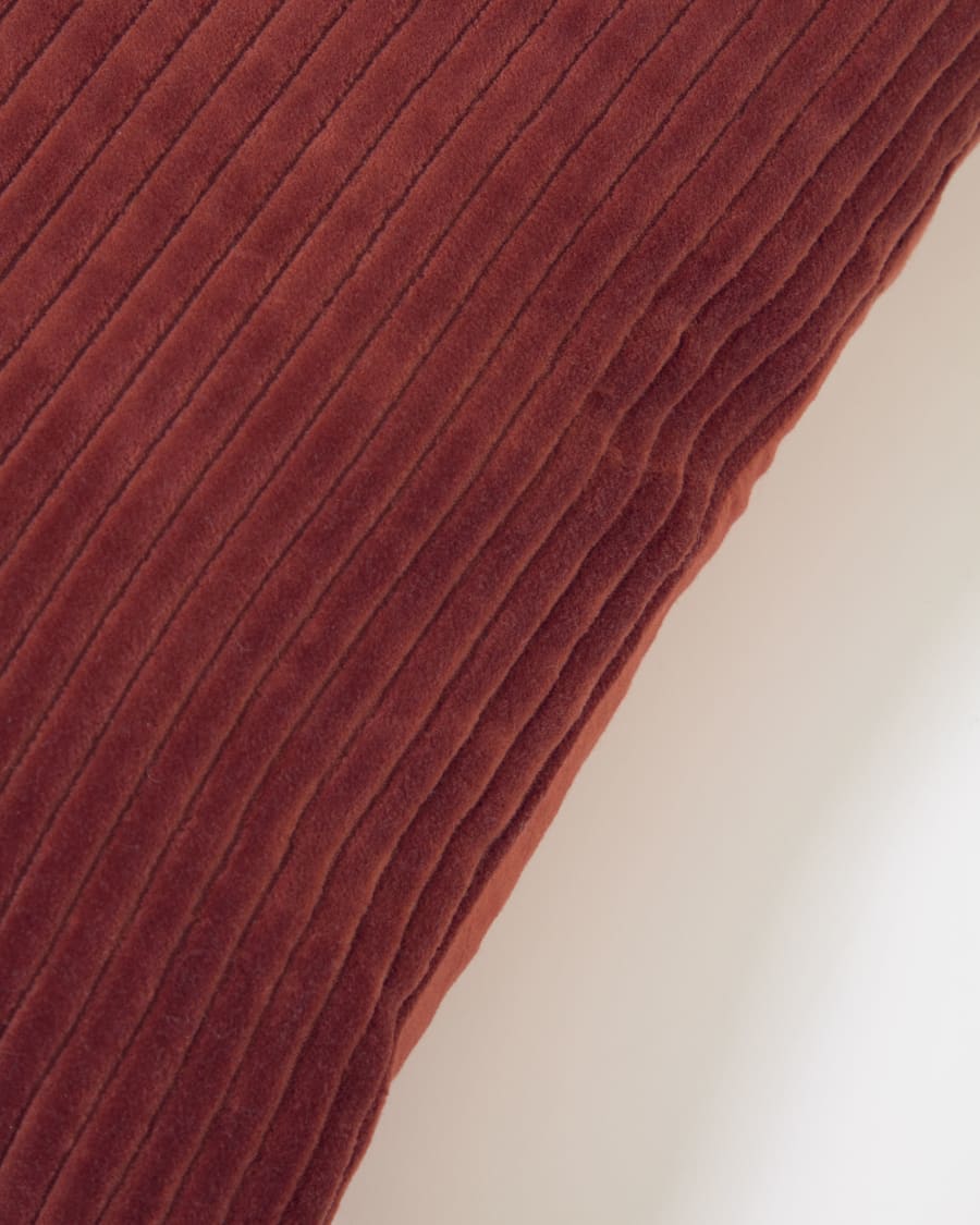 Cadenet cushion cover in terracotta wide seam corduroy, 45 x 45 cm